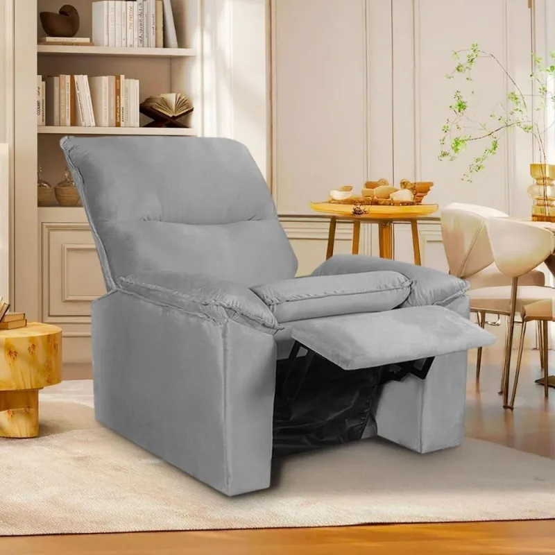 Poltrona Do Papai Reclinável Copenhagen Suede Cinza - OUTRAS