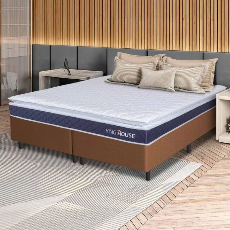 Cama Box Durban Espuma D28 Queen 158x198 Marrom King House - king