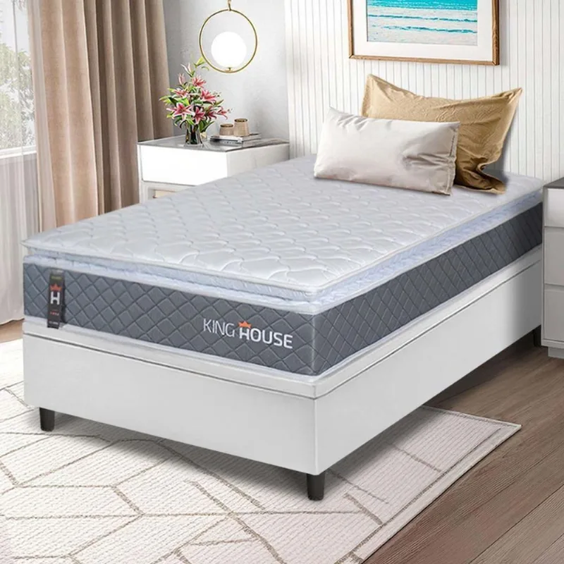 Cama Box Baú Luanda Espuma D28 Solteiro 88x188 King House - king