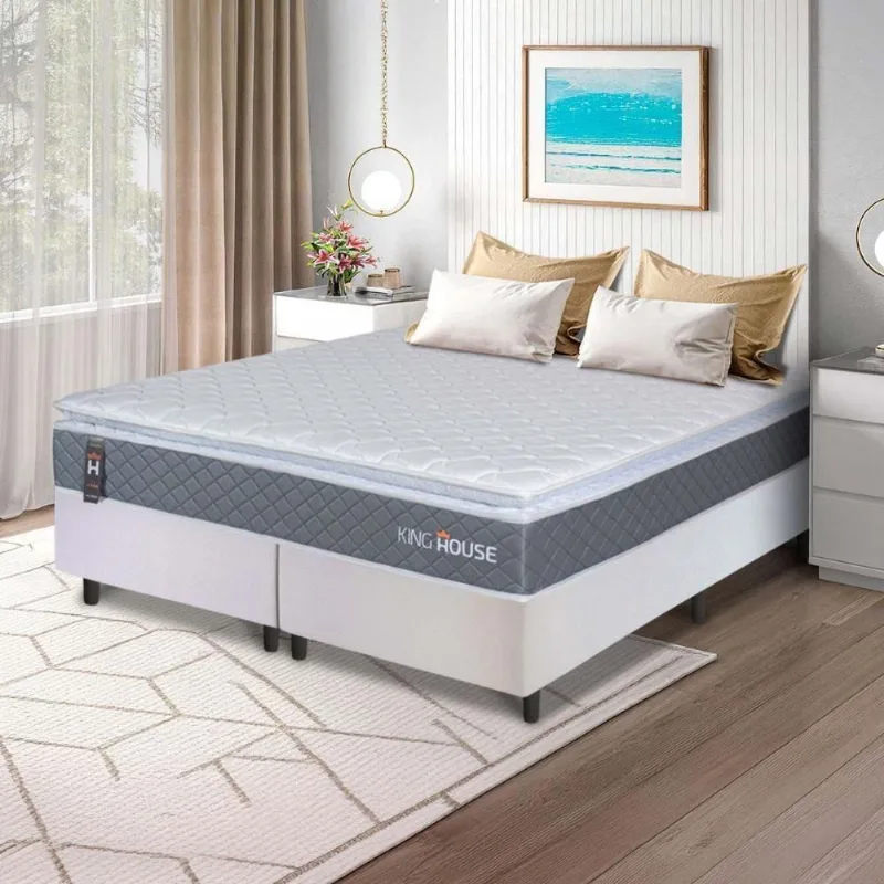Cama Box Luanda Espuma D28 Queen 158x198 Branco King House