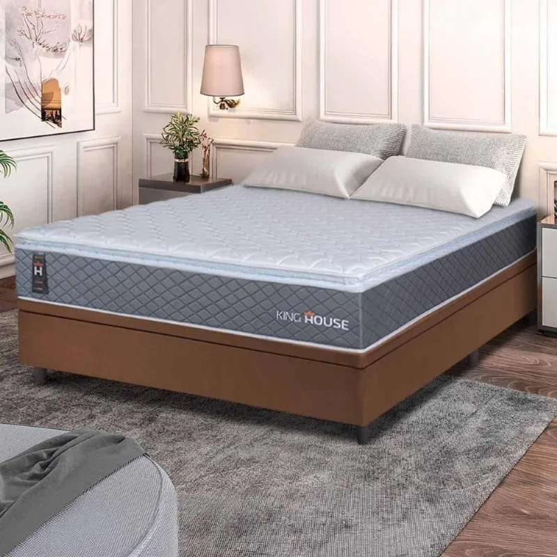 Cama Box Baú Argel Espuma D33 Casal 138x188 King House - king