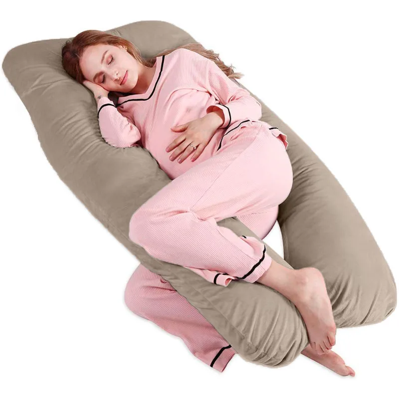 Travesseiro De Corpo Para Gestantes Funcional 120x70cm Creme Casa Dona