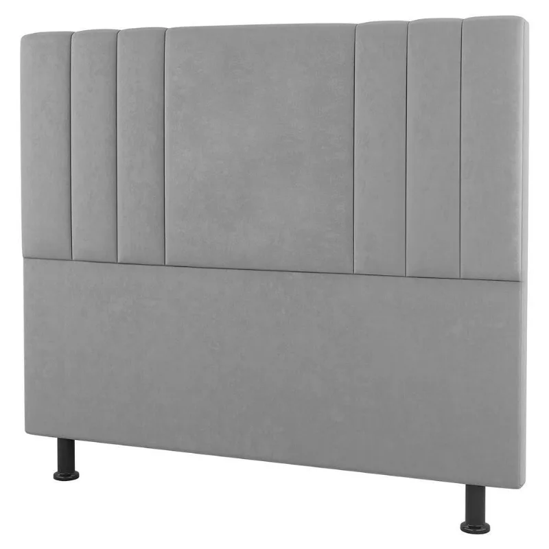 Cabeceira Cama Box Casal Queen Size Grace 160cm Suede Cinza