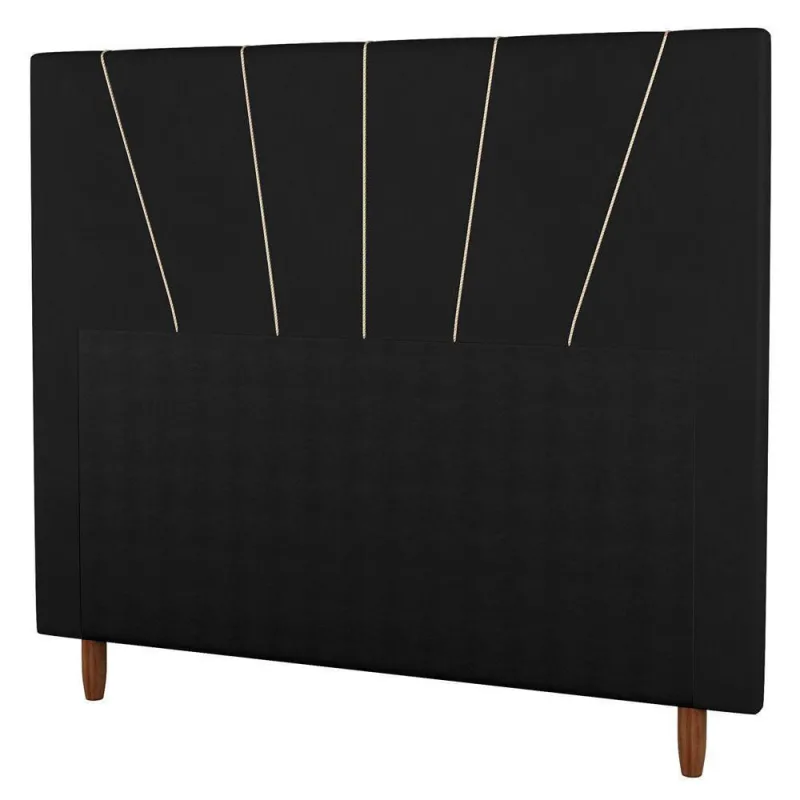 Cabeceira Casal King Size 195cm Sintético Preto - Não Disponível