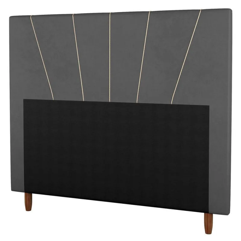 Cabeceira Casal King Size 195cm Suede Cinza - Não Disponível - Móveis