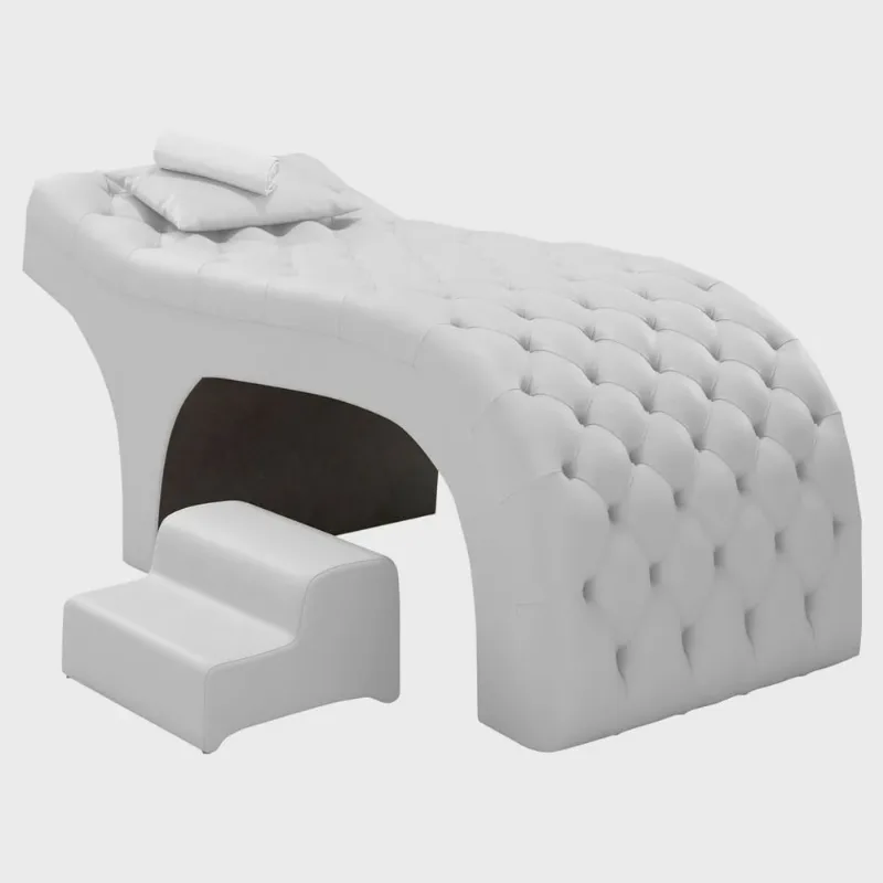 Maca Salão de Beleza Para Esteticista Charme e Puff Escada Estofada 190x70cm Sintético - Desk Design