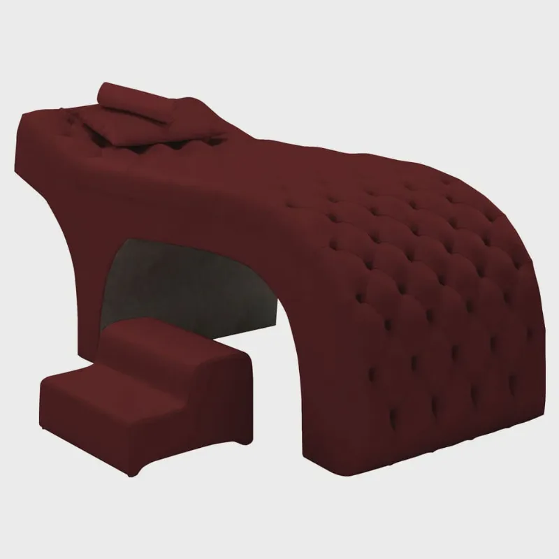 Maca Salão de Beleza Para Esteticista Charme e Puff Escada Estofada 190x70cm Suede - Desk Design