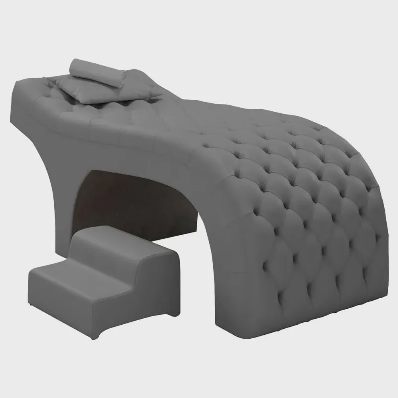 Maca Salão de Beleza Para Esteticista Charme e Puff Escada Estofada 190x80cm Suede - Desk Design