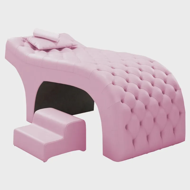 Maca Salão de Beleza Para Esteticista Charme e Puff Escada Estofada 190x80cm Suede - Desk Design