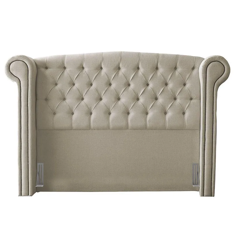 Cabeceira King Size Adelle 195Cm c/ Frame Linho Bege - Não Disponível