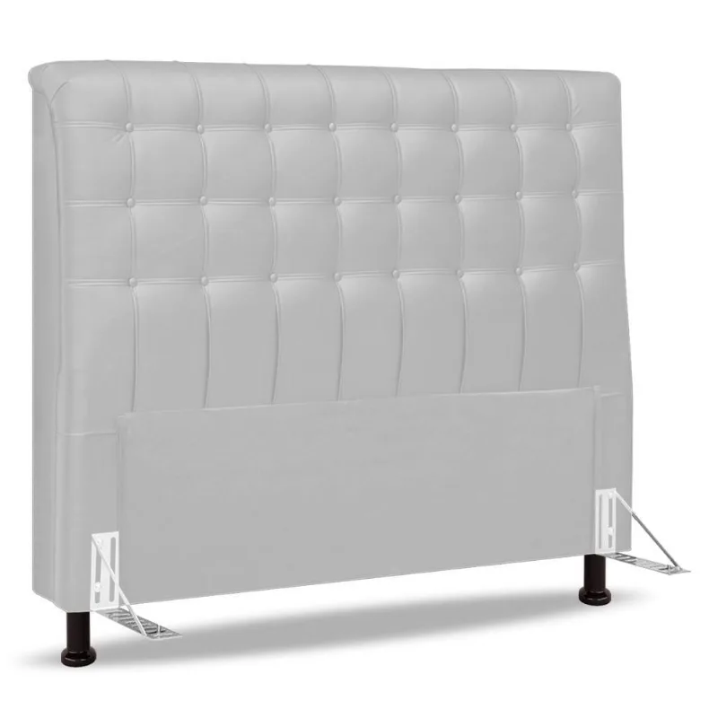 Cabeceira Cama Box Casal Queen Size Ciara 160cm Botonê Com Frame Sintético Branco - Abmaza