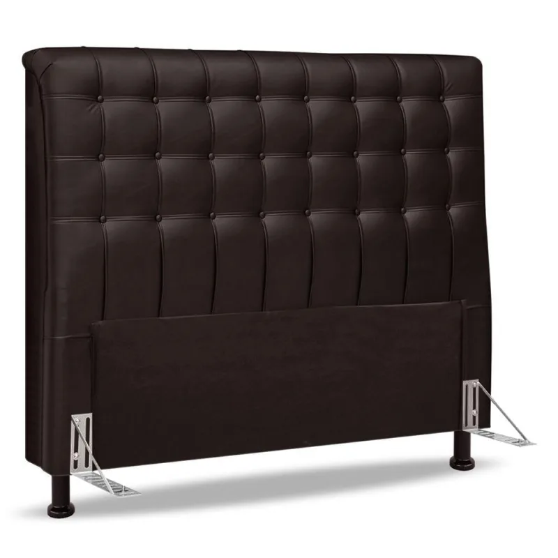 Cabeceira Cama Box Casal King Size Ciara 195cm Botonê Com Frame Suede Marrom - OUTRAS