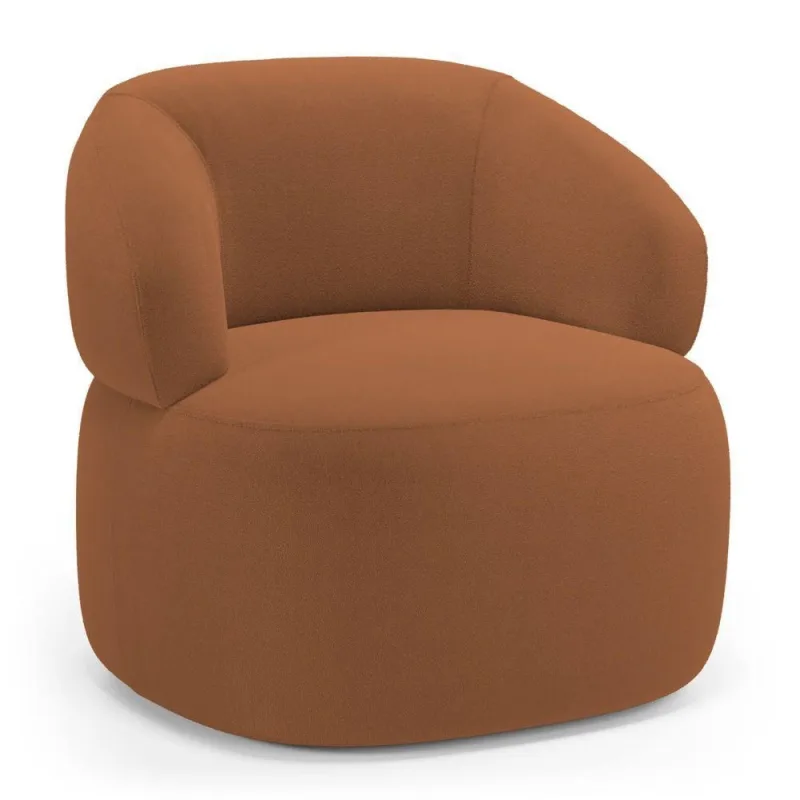 Poltrona Orgânica Giratória Glee Living Poltrona Decorativa Bouclê Terracota Abmaza - OUTRAS