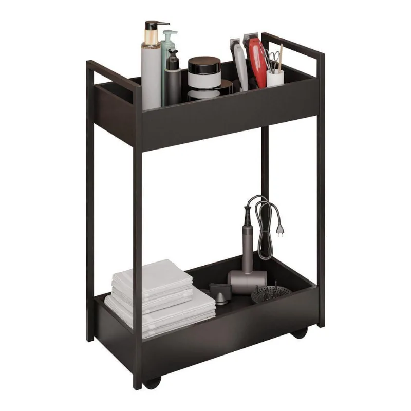 Carrinho Auxiliar Para Salão De Beleza Lara 70cm Em Aço Com Rodízios Preto - Desk Design - OUTRAS - Brinquedos