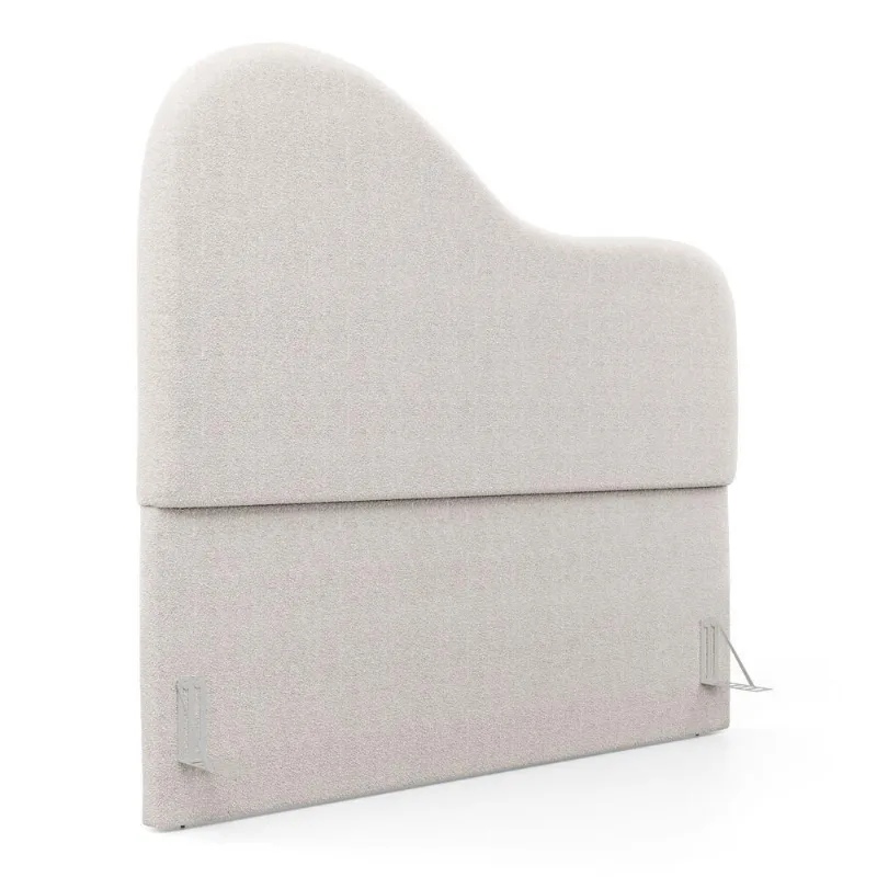 Cabeceira Orgânica Sea Casal no Box Madeira Maciça Suede Off White Desk Design