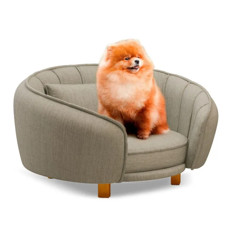 Mini Cama Poltrona Pet Lary Baby Para Cachorro Linho Bege - Abmaza - OUTRAS