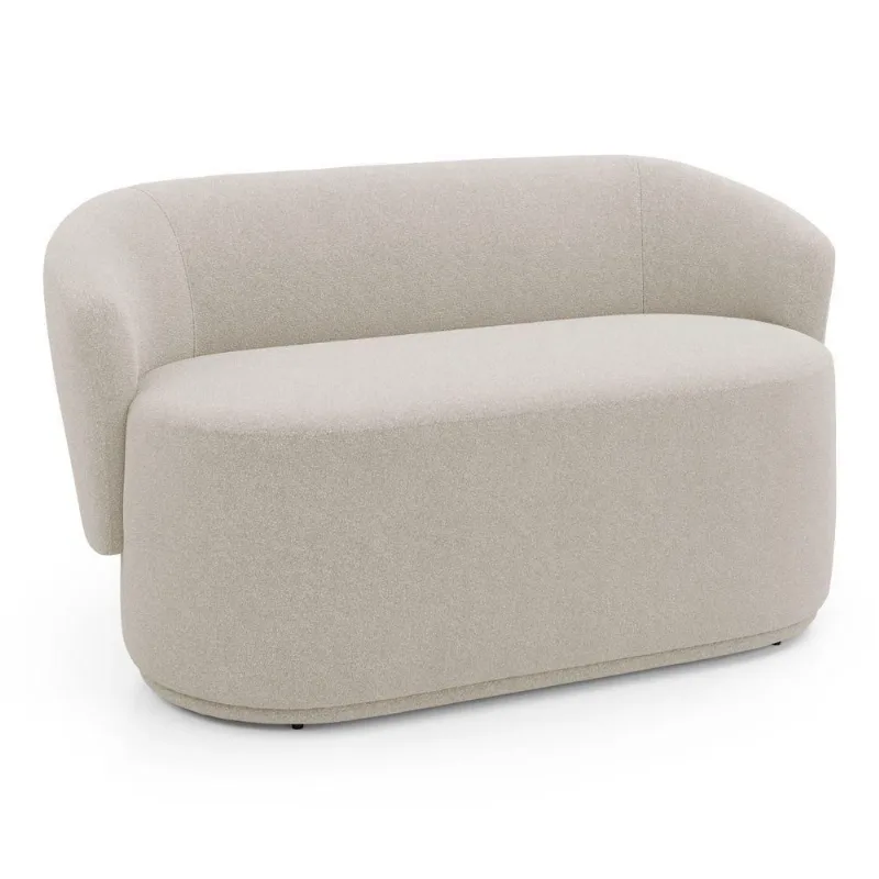 Namoradeira Decorativa Orgânica Living Mavi Bouclê Bege - Desk Design