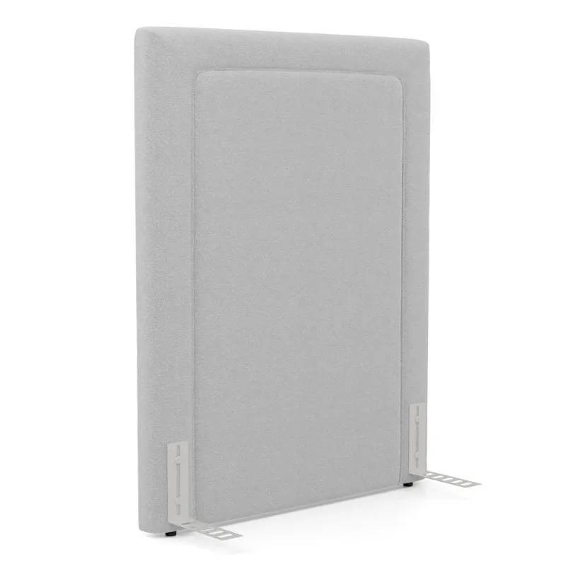 Cabeceira Cama Box Solteiro Alba 90cm Com Frame Bouclé Cinza Claro - Desk Design