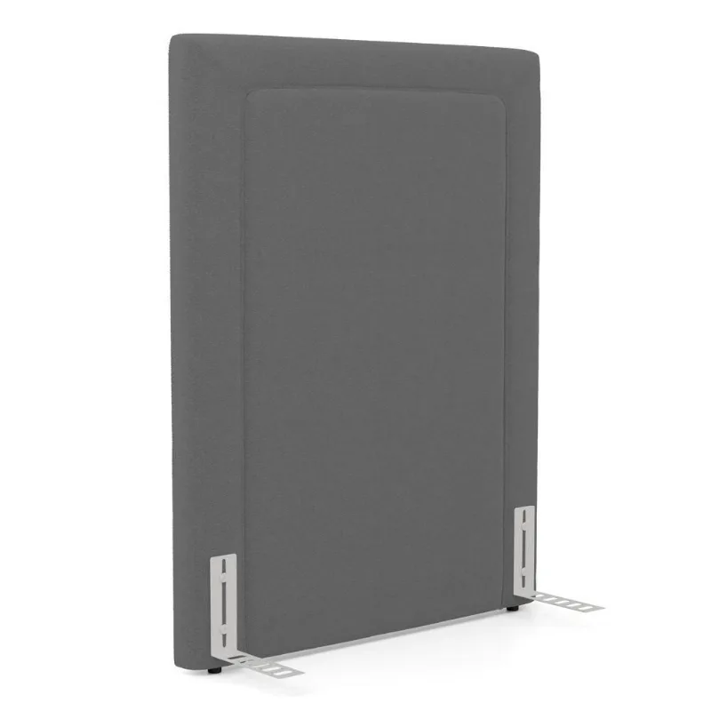 Cabeceira Cama Box Solteiro Alba 90cm Com Frame Bouclé Cinza Escuro - Desk Design