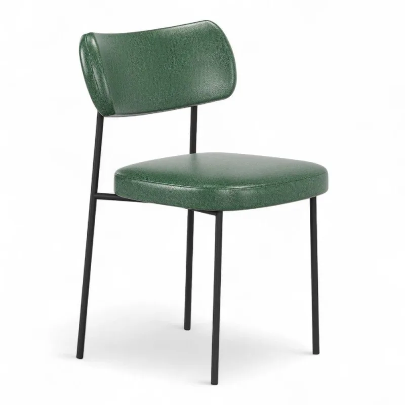Cadeira Sala De Jantar Lila Estofada Com Encosto Couríssimo Verde - Abmaza - OUTRAS