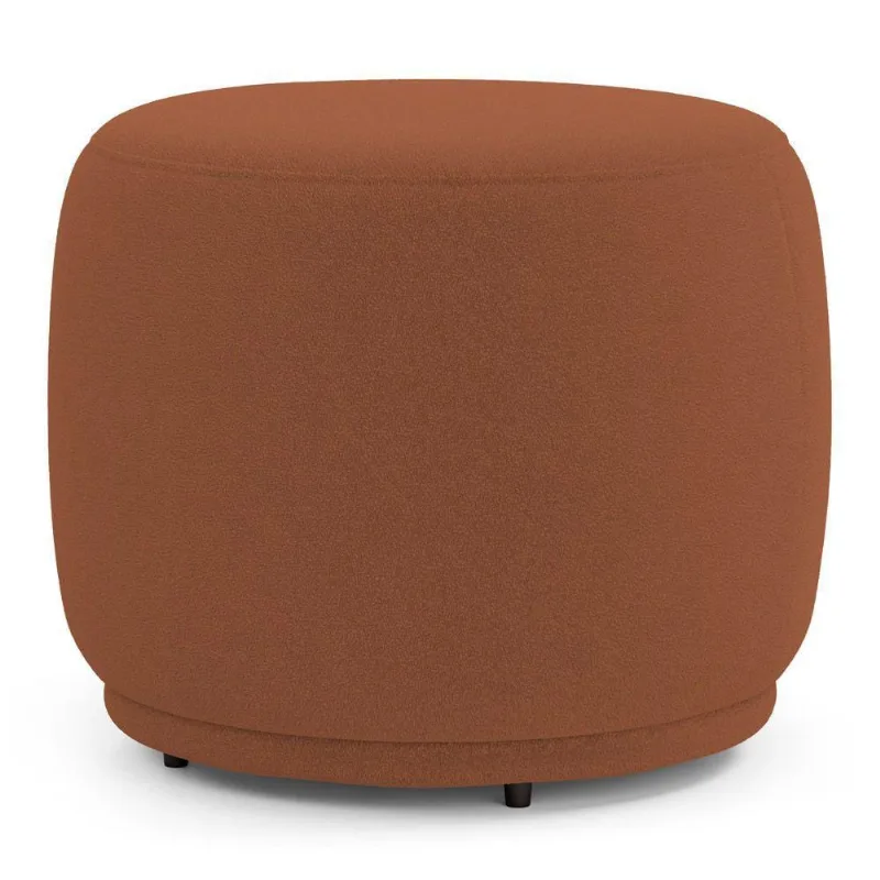 Puff Decorativo Orgânico Living Molly Redondo Bouclê Terracota - Abmaza