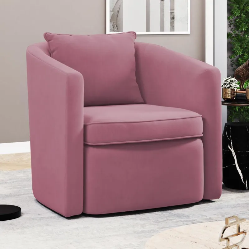 Poltrona Decorativa Sala De Estar Aimê Suede Rosa - Desk Design - OUTRAS