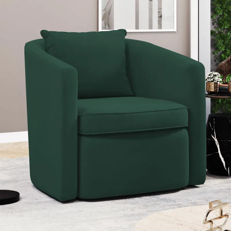 Poltrona Decorativa Sala De Estar Aimê Veludo Verde Escuro - Desk Design - OUTRAS - Móveis