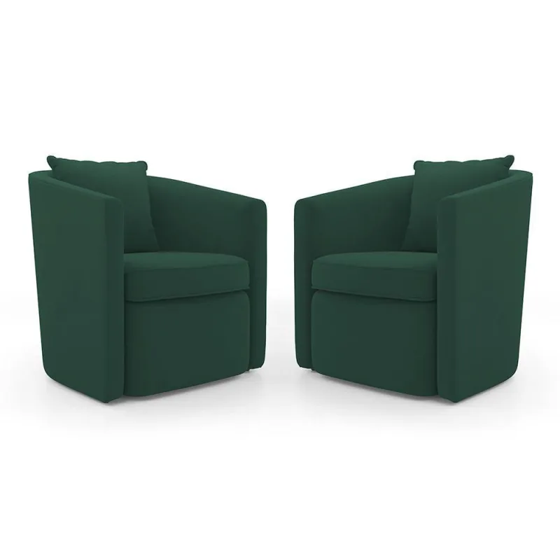 Kit 02 Poltronas Decorativas Sala De Estar Aimê Veludo Verde Escuro - Desk Design - OUTRAS