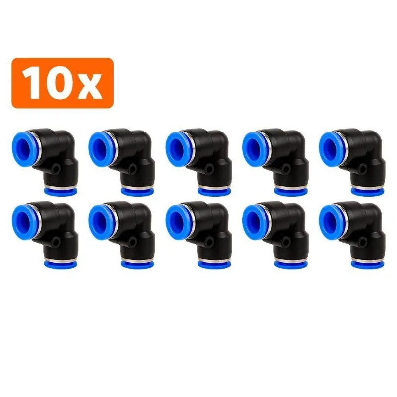 10 Cotovelos União Conexão Emenda 6mm Pu Pneumática Engate Rápido