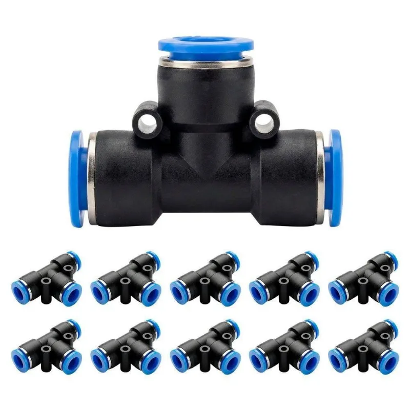Conexão União Emenda Em "t" 8mm Pu Pneumática Engate Rápido - 10 Peças