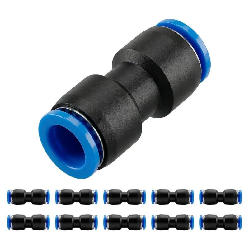 Conexão União Emenda Reta 10mm Pu Pneumática Engate Rápido - 10 Peças