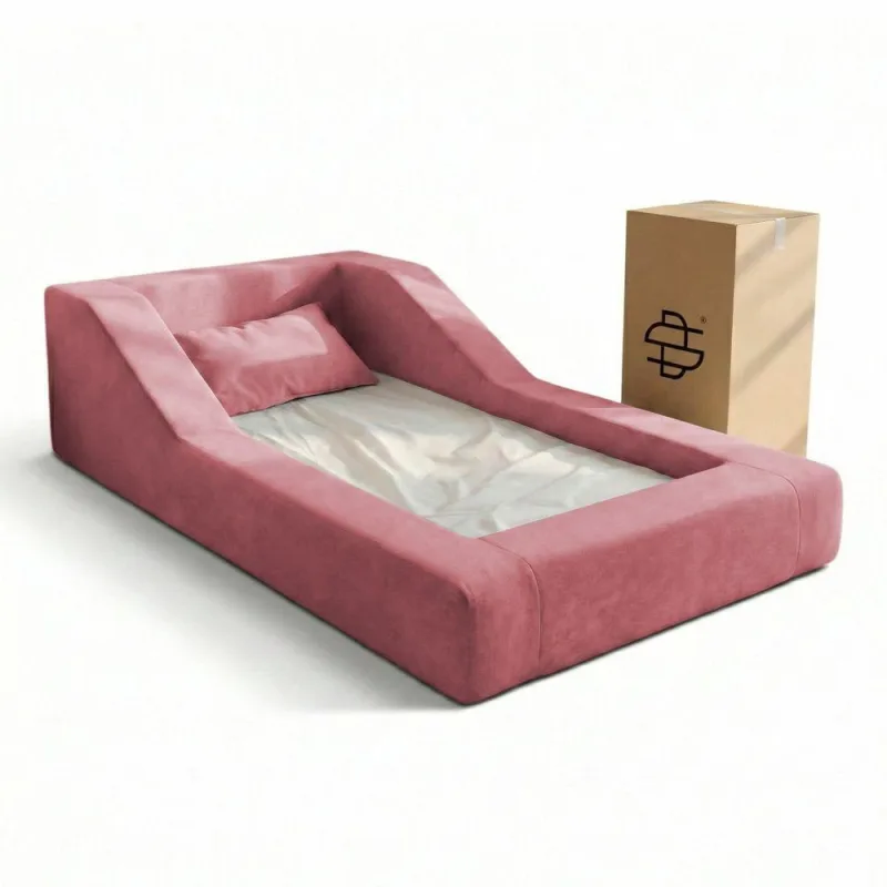 Cama Montessoriana Infantil Noah com Colchão Bouclê Rosa Abmaza - OUTRAS