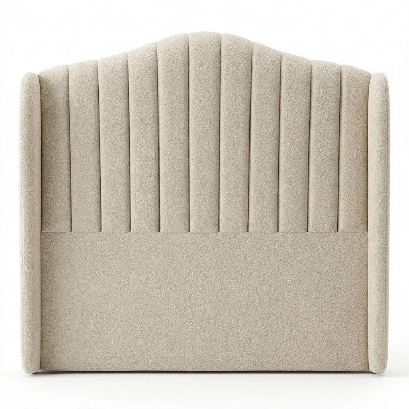 Cabeceira Estofada Arya King no Box Suede Bege Abmaza