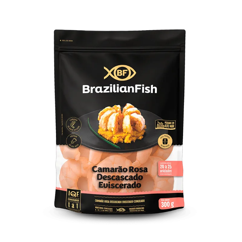 Camarão Rosa Descascado Brazilian Fish 20 25 300g - Brazilian Fish
