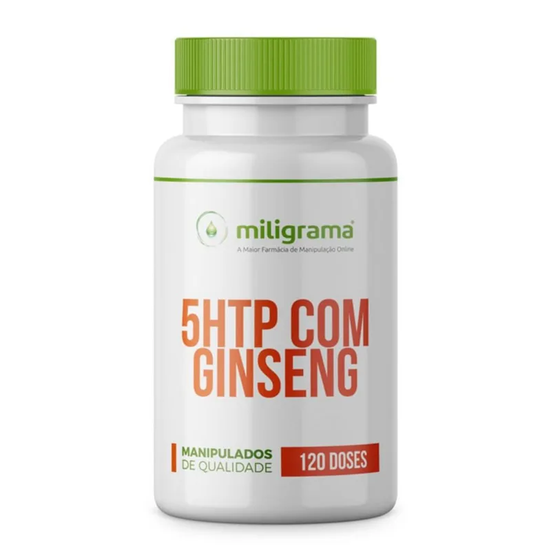 5 HTP (Hidroxitriptofano) 50mg com Ginseng 200mg 120 Doses 5 HTP (Hidroxitriptofano) 50mg com Ginseng 200mg 120 Cápsulas 120 Doses