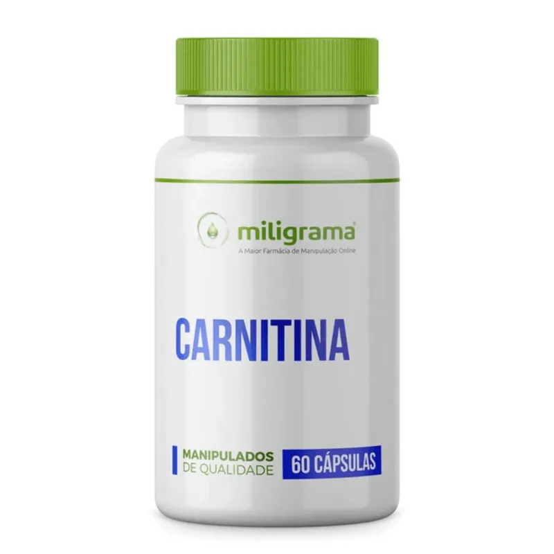 Carnitina 500mg 60 Cápsulas Transforma Gordura em Energia