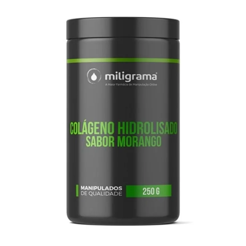 Colágeno Hidrolisado 250g Sabor Morango - Miligrama - Dermo E Beleza