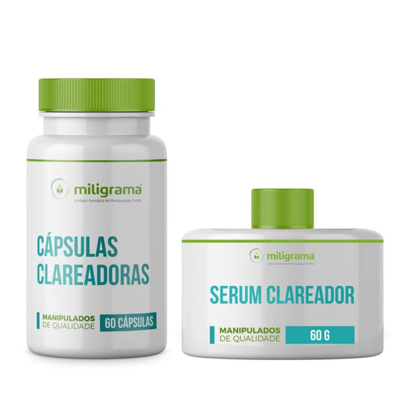 IN & OUT para Clareamento de Melasma - 60 Cápsulas + Serum 60g - Miligrama - Vida Saudável