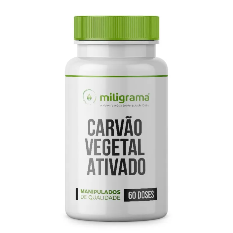 Carvão vegetal ativado 500mg 60 doses 60 Doses - Miligrama