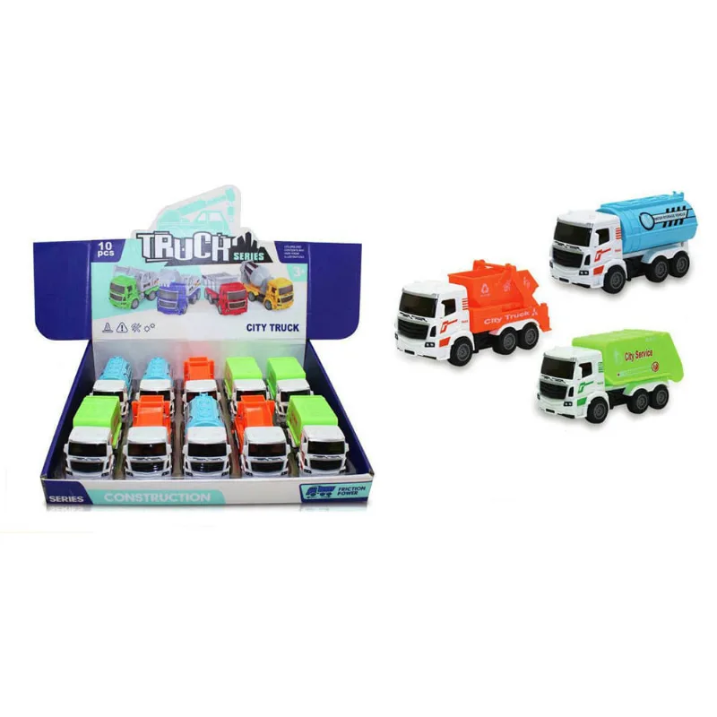 Carros De Fricção - Caminhão Urbano - Display Com 10 Unidades - Shiny Toys