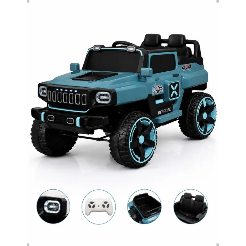 CARRO ELETRICO COM CONTROLE REMOTO 2 LUGARES OFF ROAD 12V7.AH AZUL