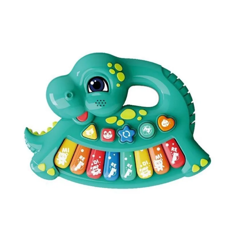 Teclado Musical Infantil Dino Colorido - Shiny Toys - SHINY TOYS