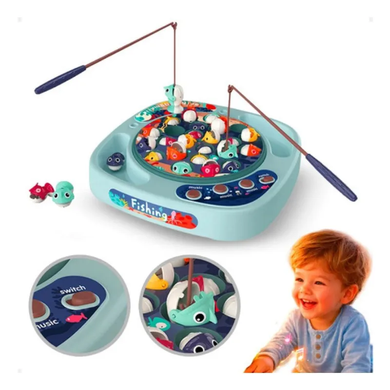 BRINQUEDO INFANTIL PESCA PEIXE 24 PEIXES COM LUZ E SOM