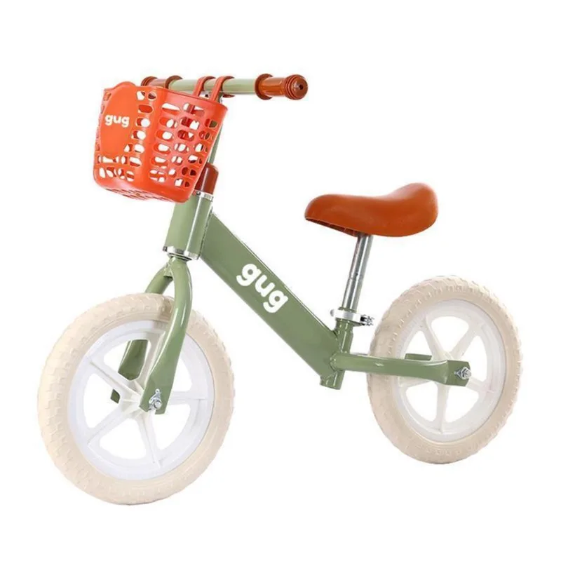 Bicicleta De Equilibrio Verde Com Cesta Gug - Shiny Toys