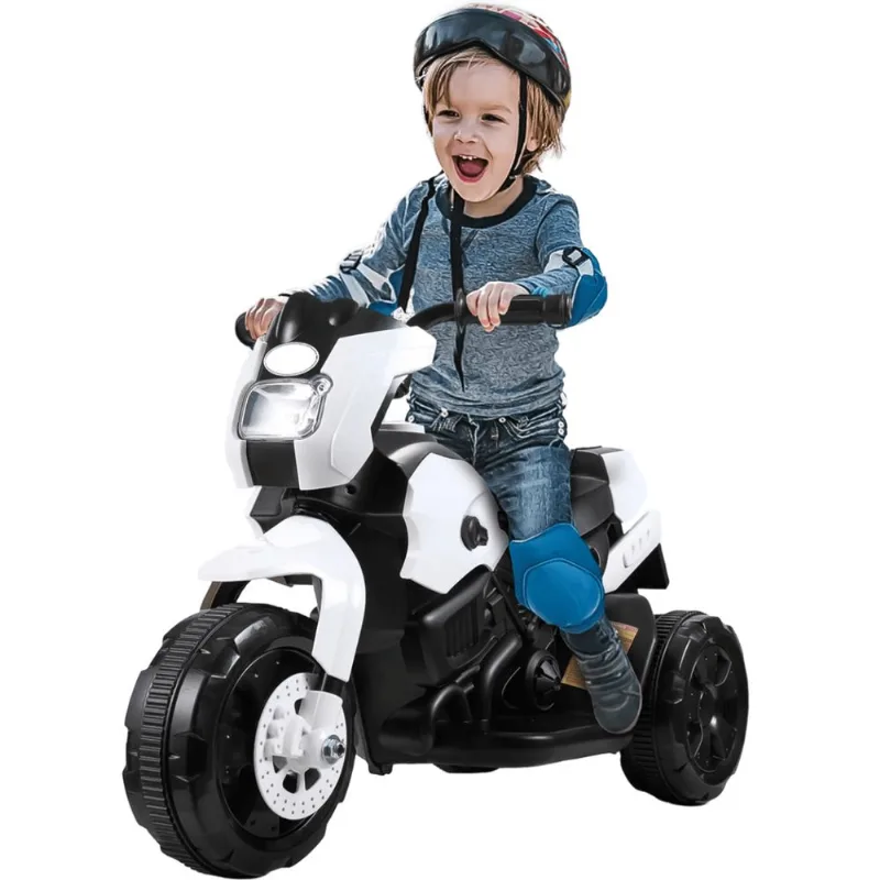 Mini Moto Eletrica Infantil Shiny Toys Veryke 6V Branca com Led - SHINY TOYS