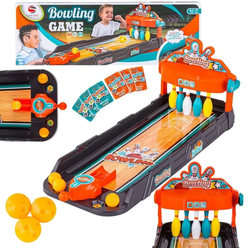 Jogo De Mesa Pista De Boliche Arremessador Pinos Shiny Toys