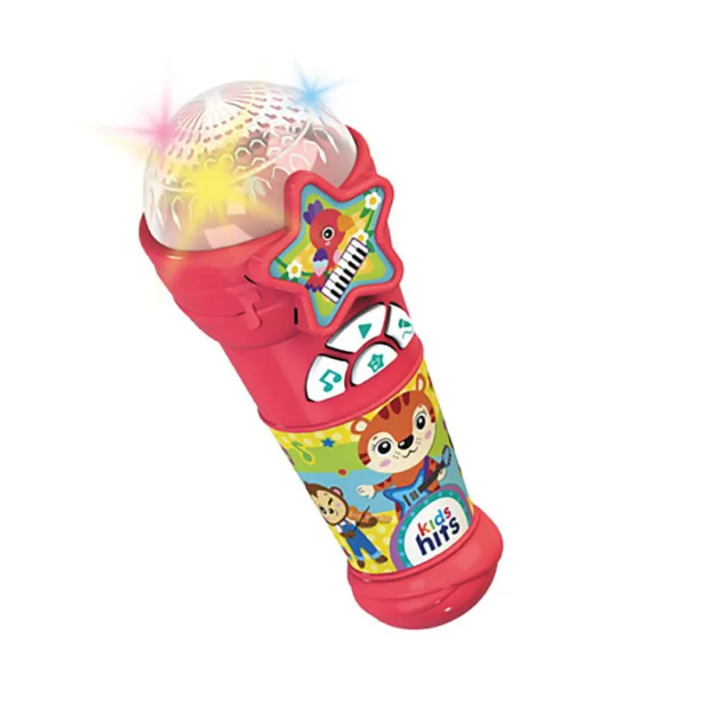 Microfone Musical - Kids Hits - Grandes Sucessos - Com Luzes - Rosa - Shiny Toys - Shiny Toys