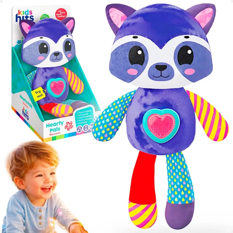 Animais Musicais Coloridos Brinquedo Som Luz Led - Guaxinim