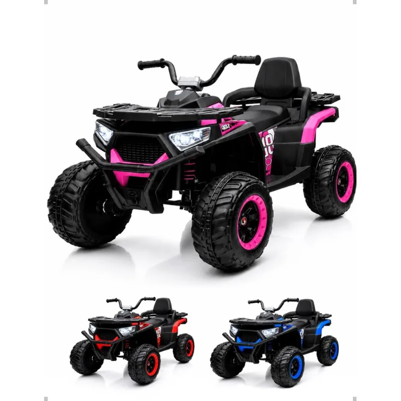 QUADRICICLO ROSA COM PRETO COM CONTROLE REMOTO 12V7AH