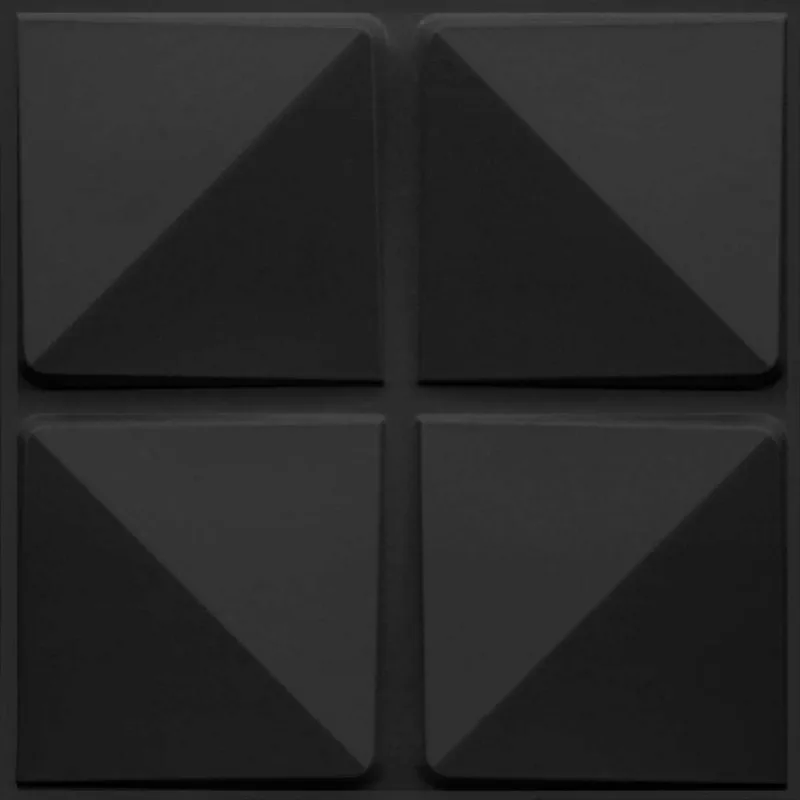 Kit C/40 Placas Pretas De Pvc Revestimento Cubos 50Cm X 50Cm